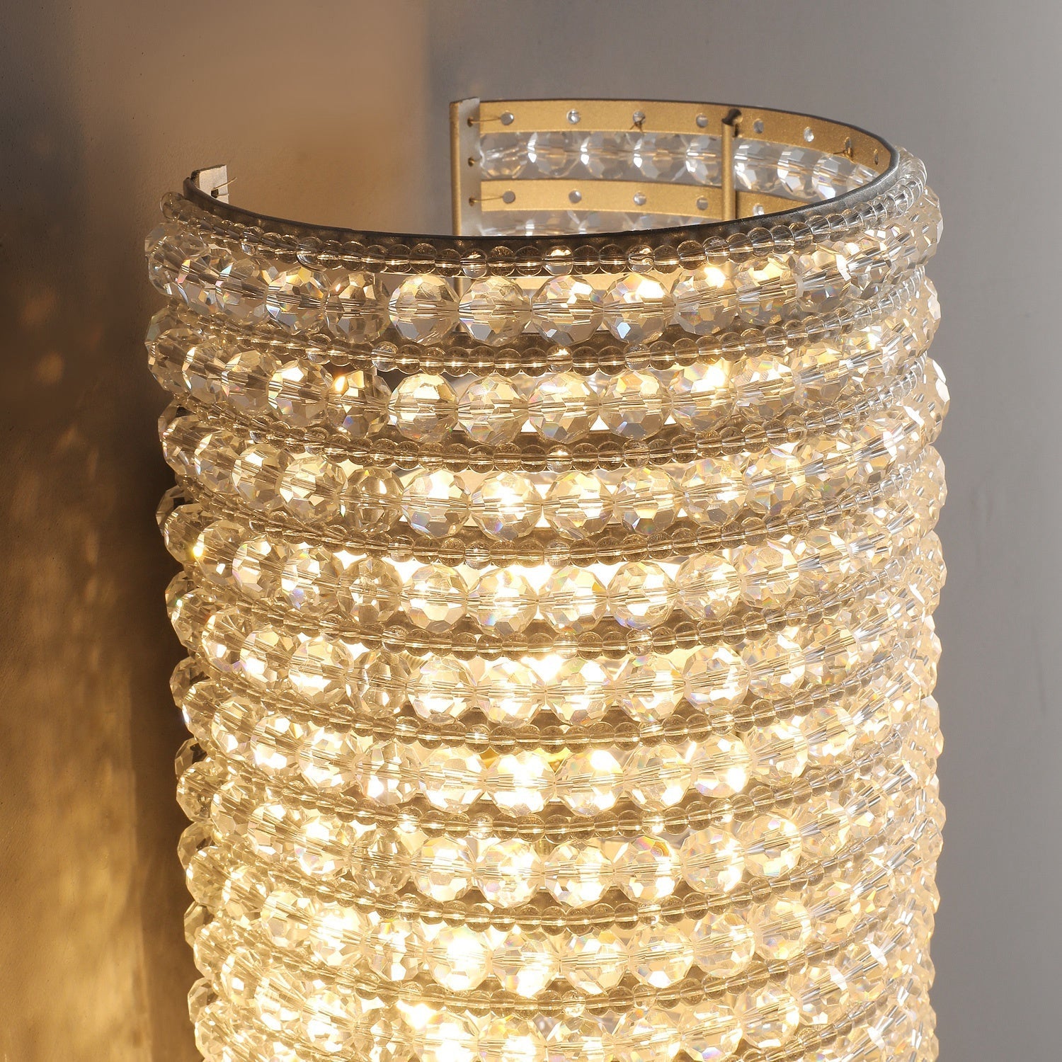 Halo Crystal Bead Wall Sconce 36H