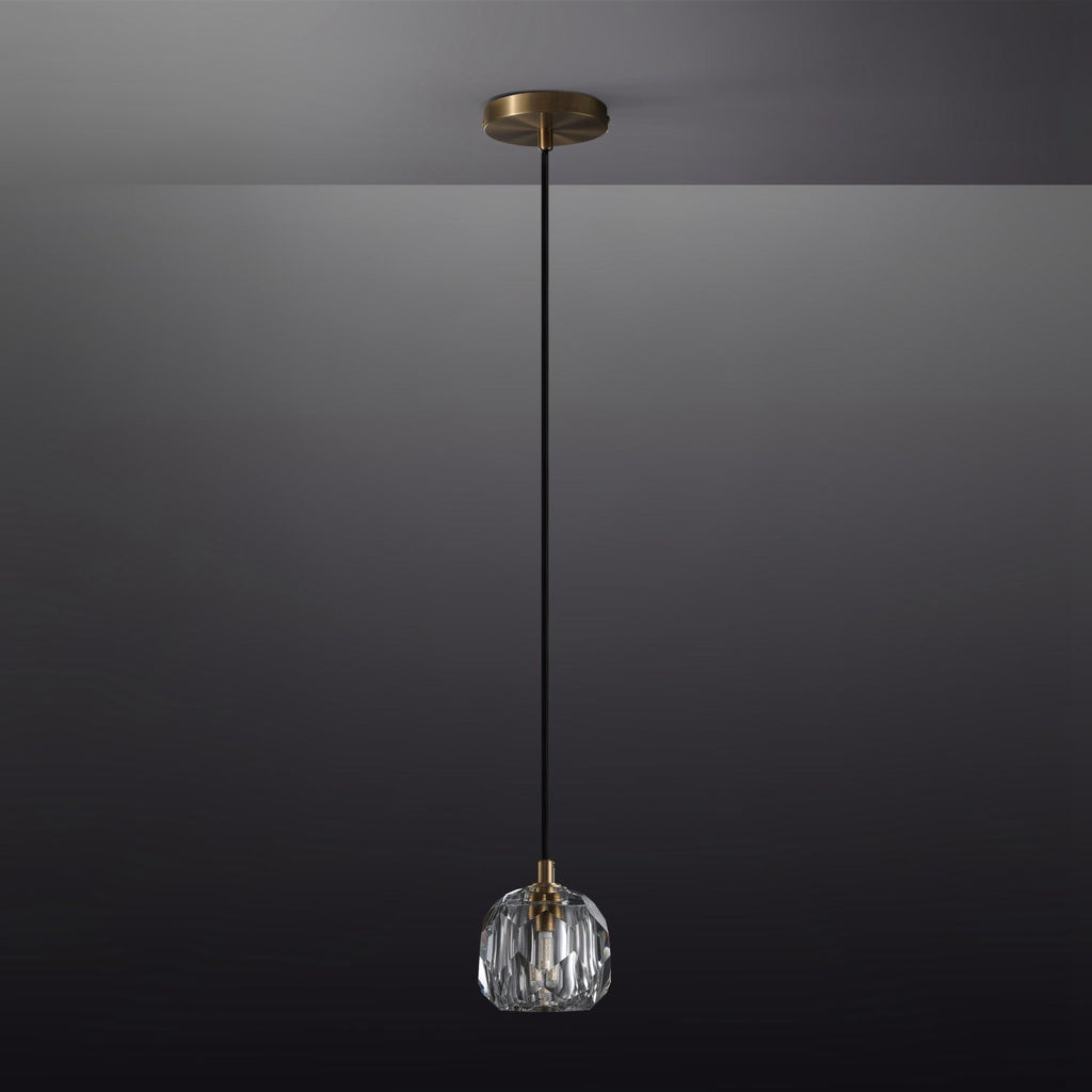 Boule De Clear/Smoke Glass Cord Pendant Light