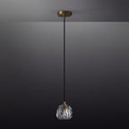 Boule De Clear/Smoke Glass Cord Pendant Light