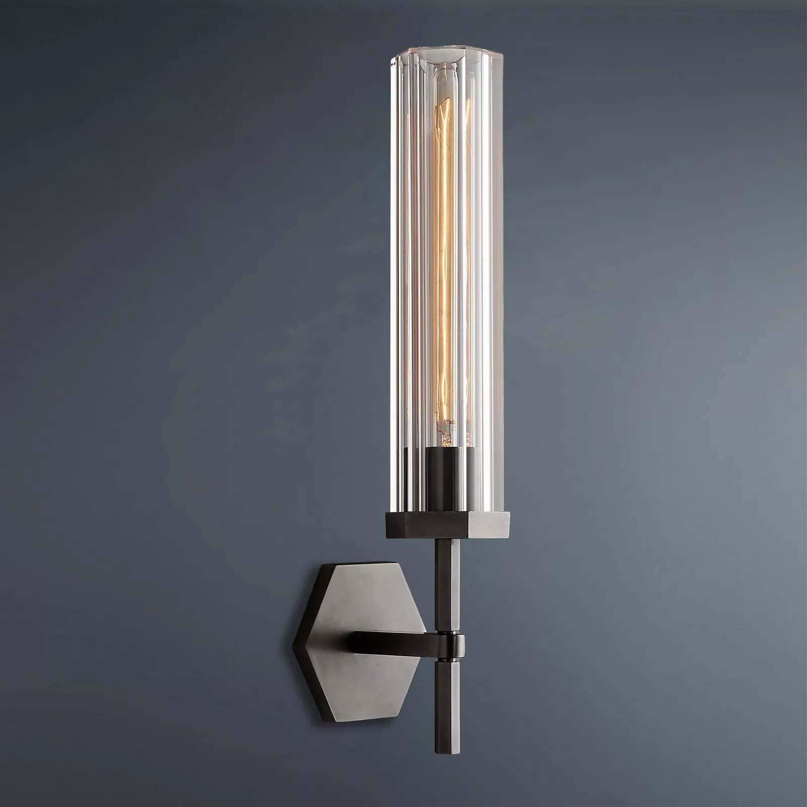 Lambeth Hexagonal Grand Brass Wall Sconce