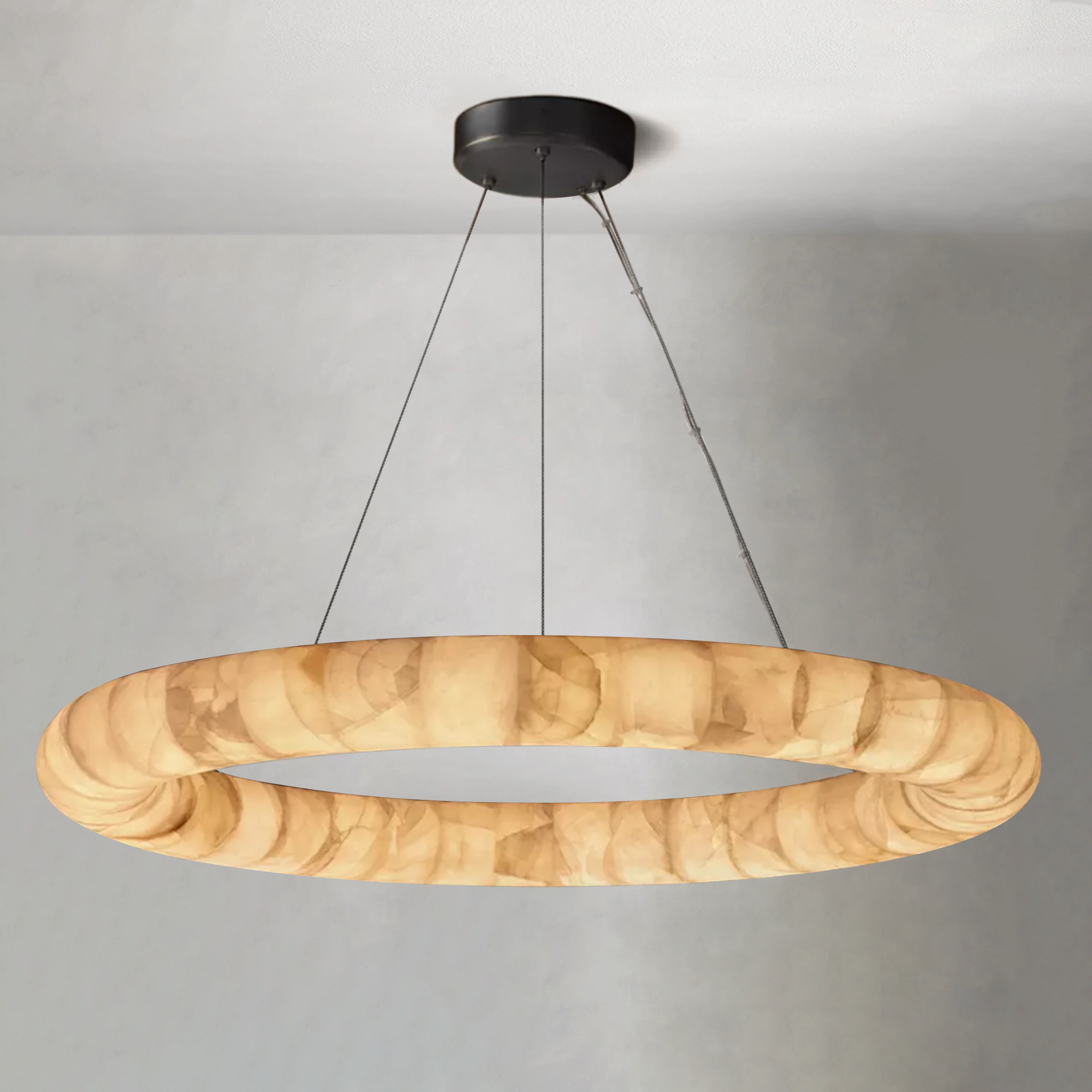 Rim Lisse Alabaster Round Chandelier 31 41 61D