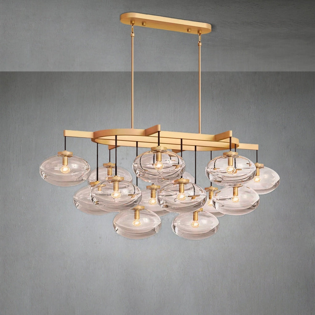 Curvette Clear Glass Linear Chandelier 54