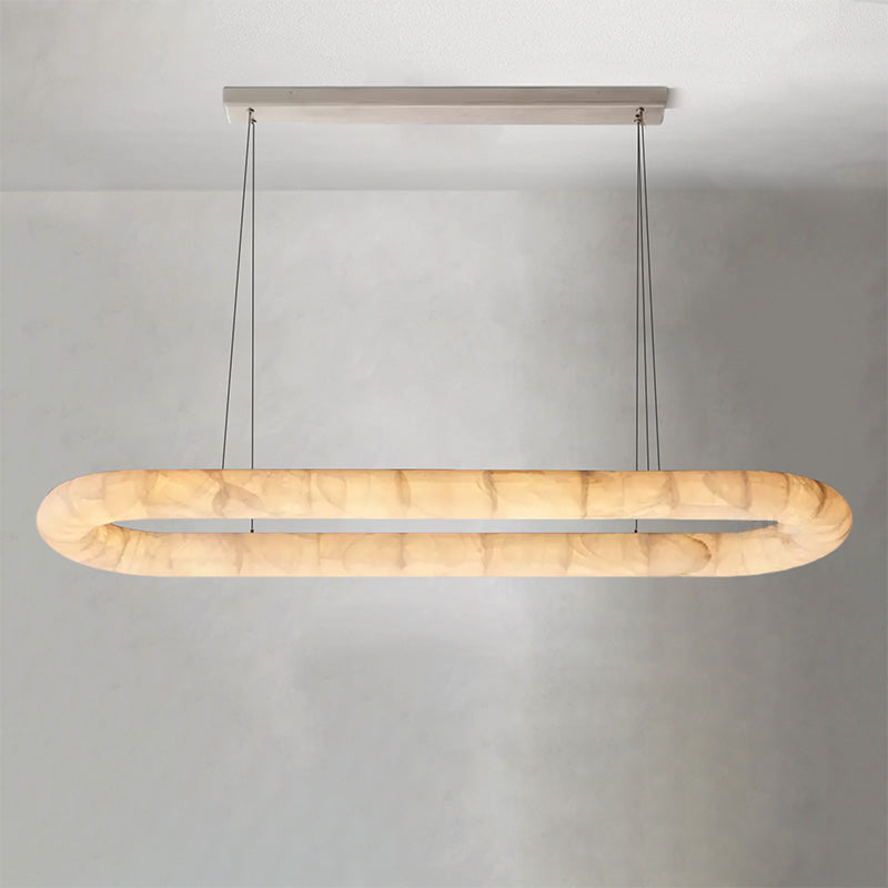 Rim Lisse Alabaster Oval Chandelier 57 74