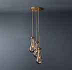 Raindrop Round 3-Lights Rod Chandelier-konalight