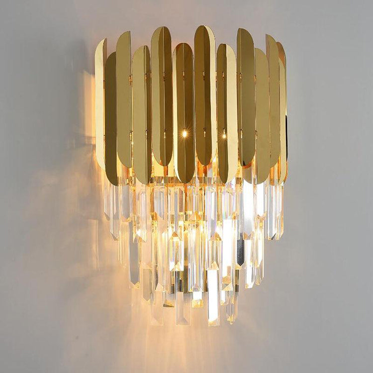 Kubi Brass Crystal Wall Sconce