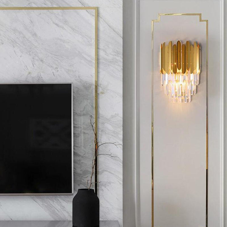 Kubi Brass Crystal Wall Sconce