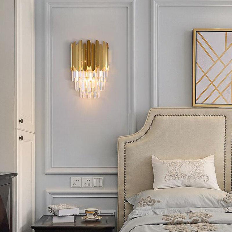 Kubi Brass Crystal Wall Sconce