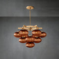 Curvette Smoke Glass Round Chandelier 36