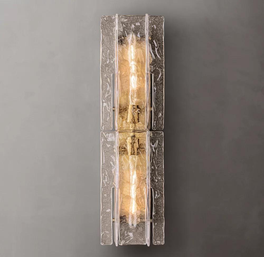 Lattice Smoke Glass Sconce 15 30