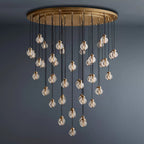 Pearl Round Chandelier Vintage Light Fixture 60