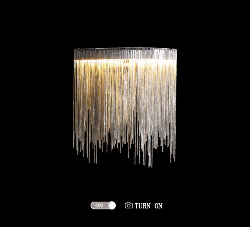 Modern ARC Aluminum Chain Wall Sconce