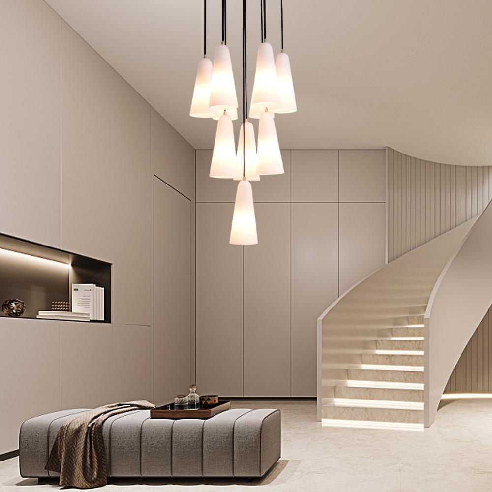 White Ceramics Round Chandelier 18