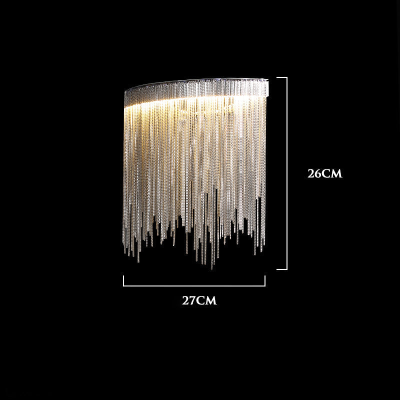 Modern ARC Aluminum Chain Wall Sconce
