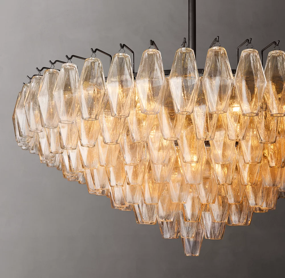 Mia Clear Glass Tiered Round Chandelier For Dinning Room