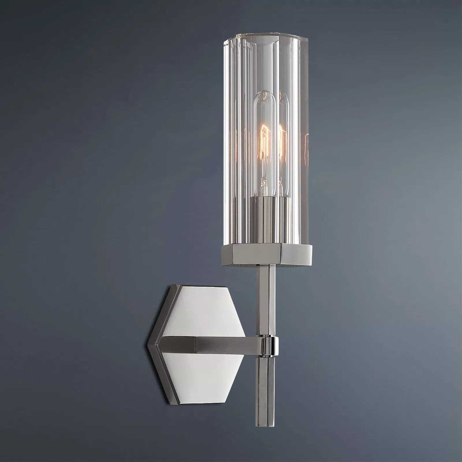 Lambeth Hexagonal Brass Wall Sconce