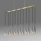 Apollin Linear Crystal Shades Chandelier For Kitchen Island Chandelier-konalight