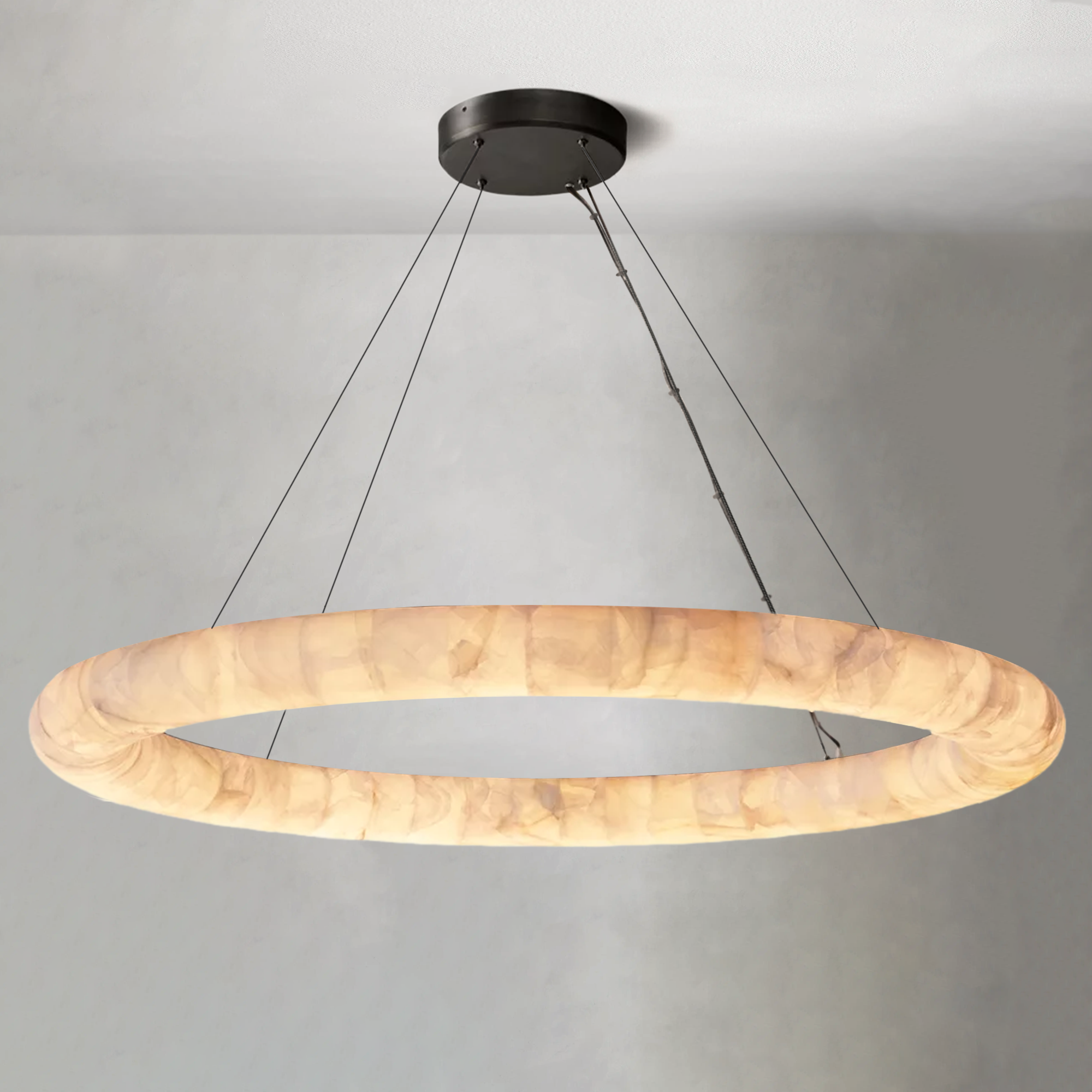 Rim Lisse Alabaster Round Chandelier 31 41 61D