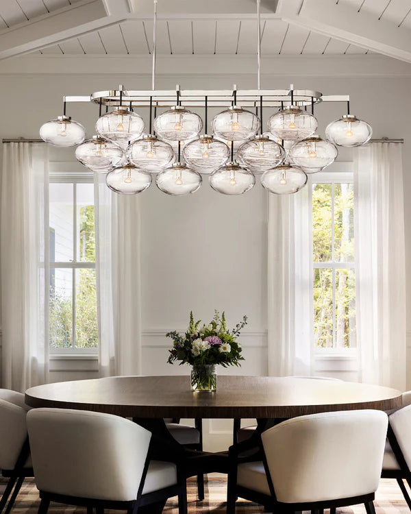 Curvette Clear Glass Linear Chandelier 72