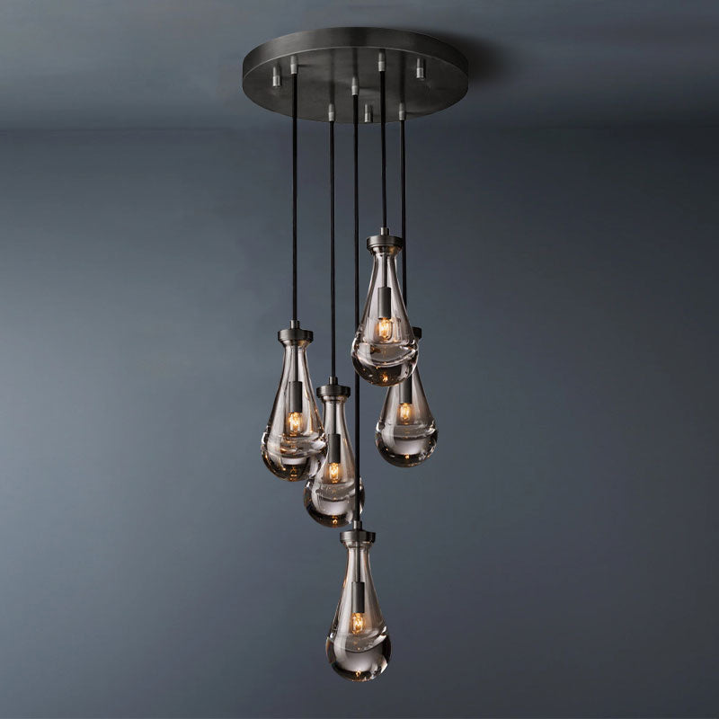 Raindrop Round 5-Lights Cord Chandelier