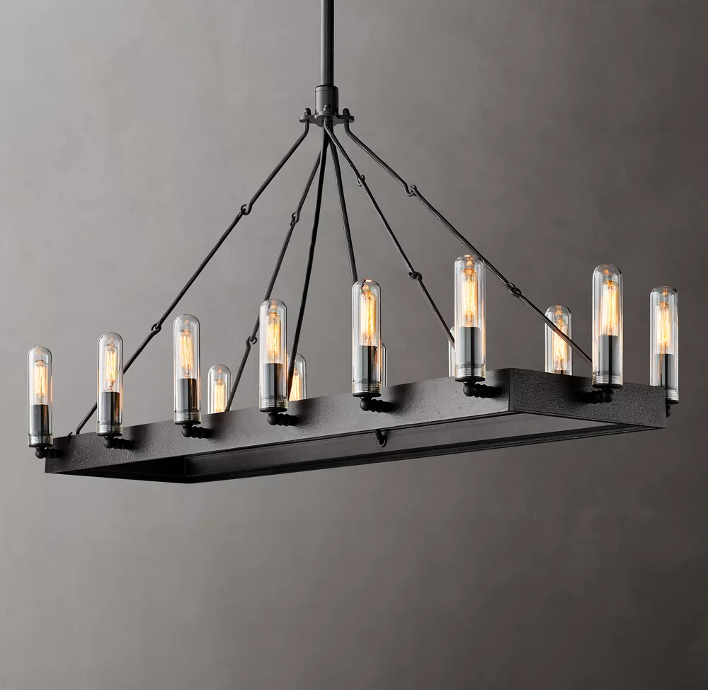 Camino Rectangular Outdoor Chandelier For Living Room