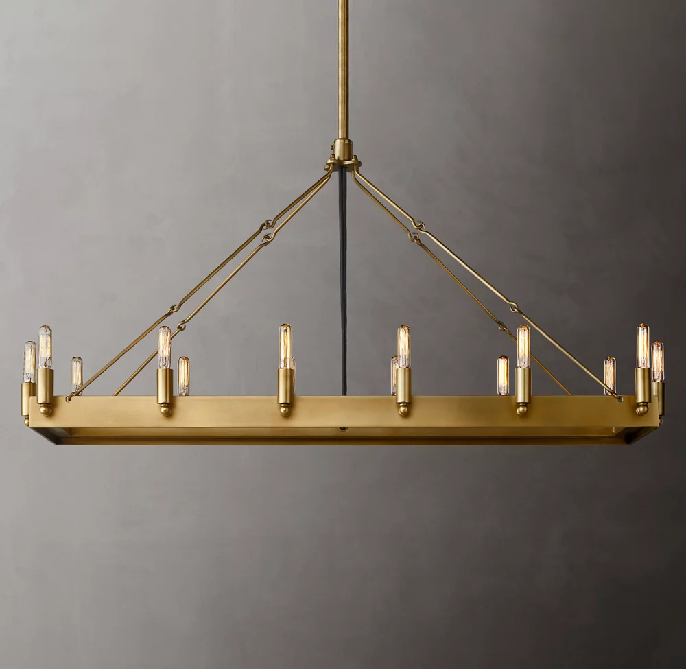 Camino Vintage Filamaent Rectangular Chandelier 41 For Living Room-konalight