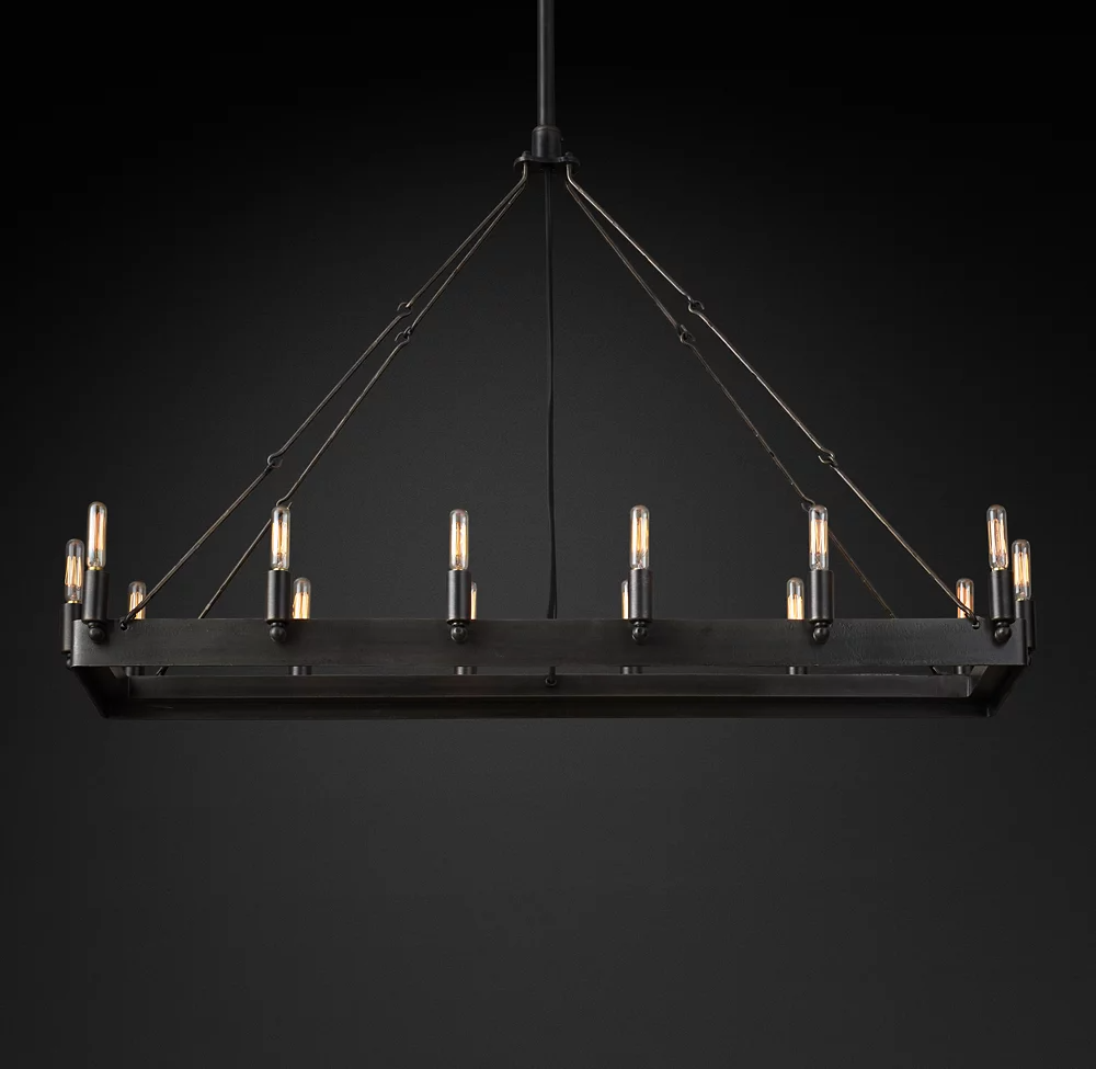 Camino Vintage Filamaent Rectangular Chandelier 41 For Living Room