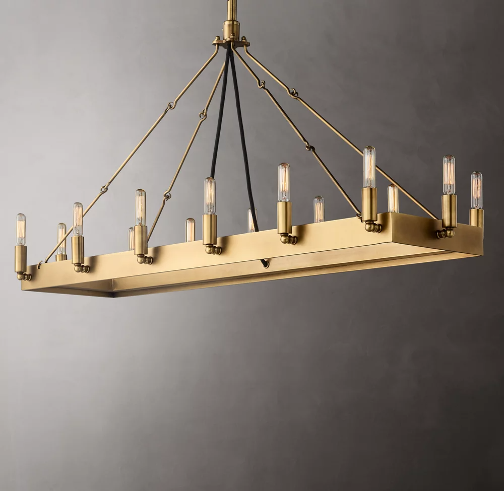 Camino Vintage Filamaent Rectangular Chandelier 41 For Living Room