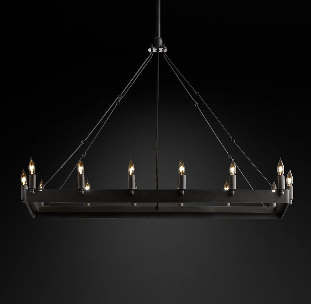 Camino Rectangular Candelsbra Chandelier For Living Room-konalight
