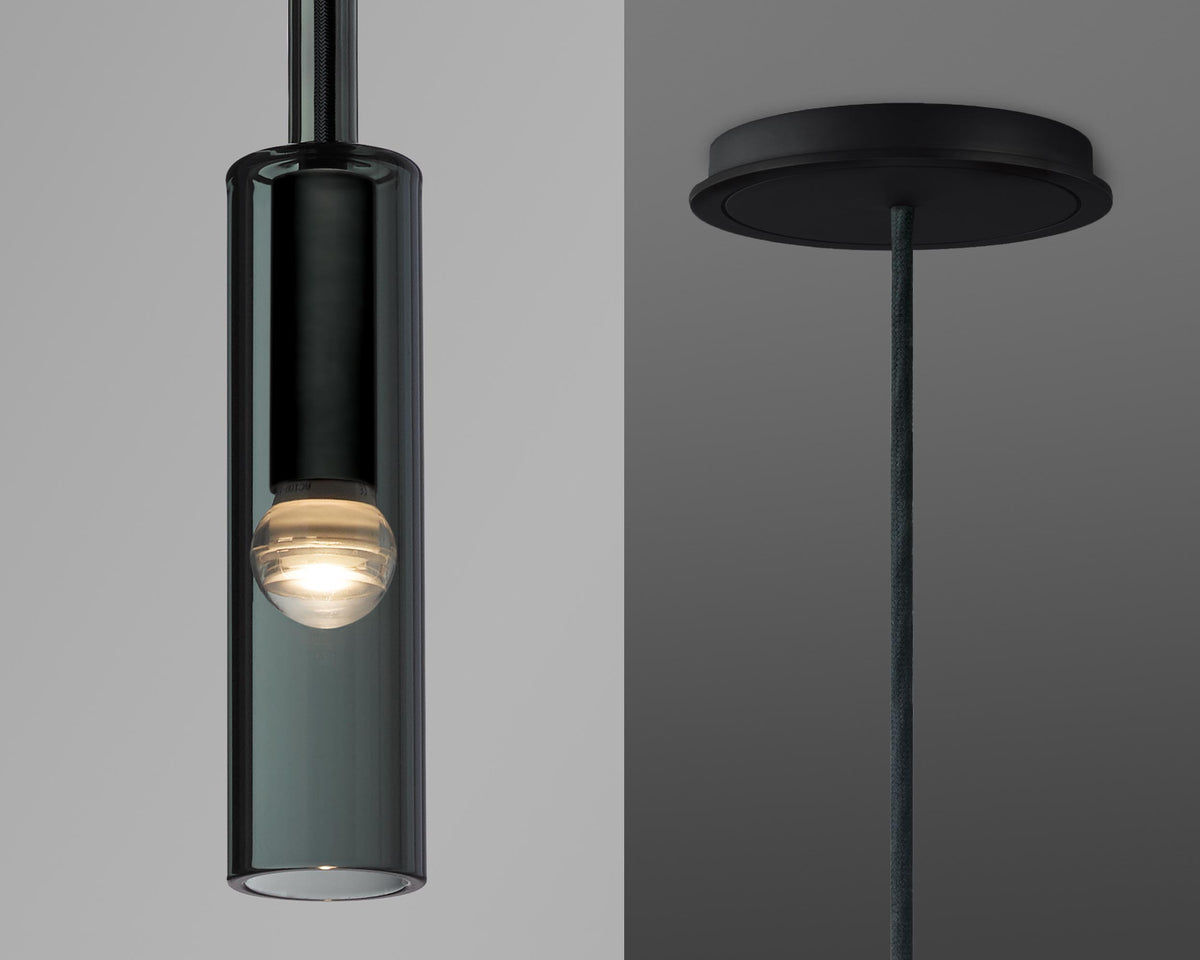 Modern Smoke Gray Cylinder Pendant Lights