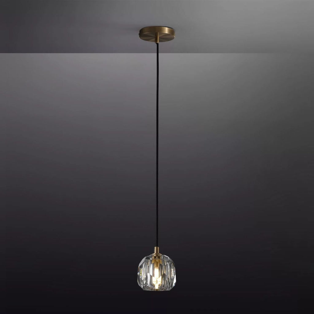 Boule De Clear/Smoke Glass Cord Pendant Light