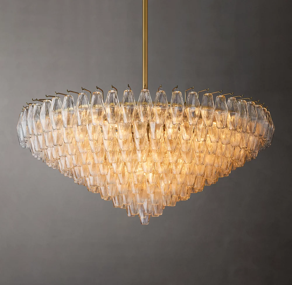 Mia Clear Glass Tiered Round Chandelier For Dinning Room
