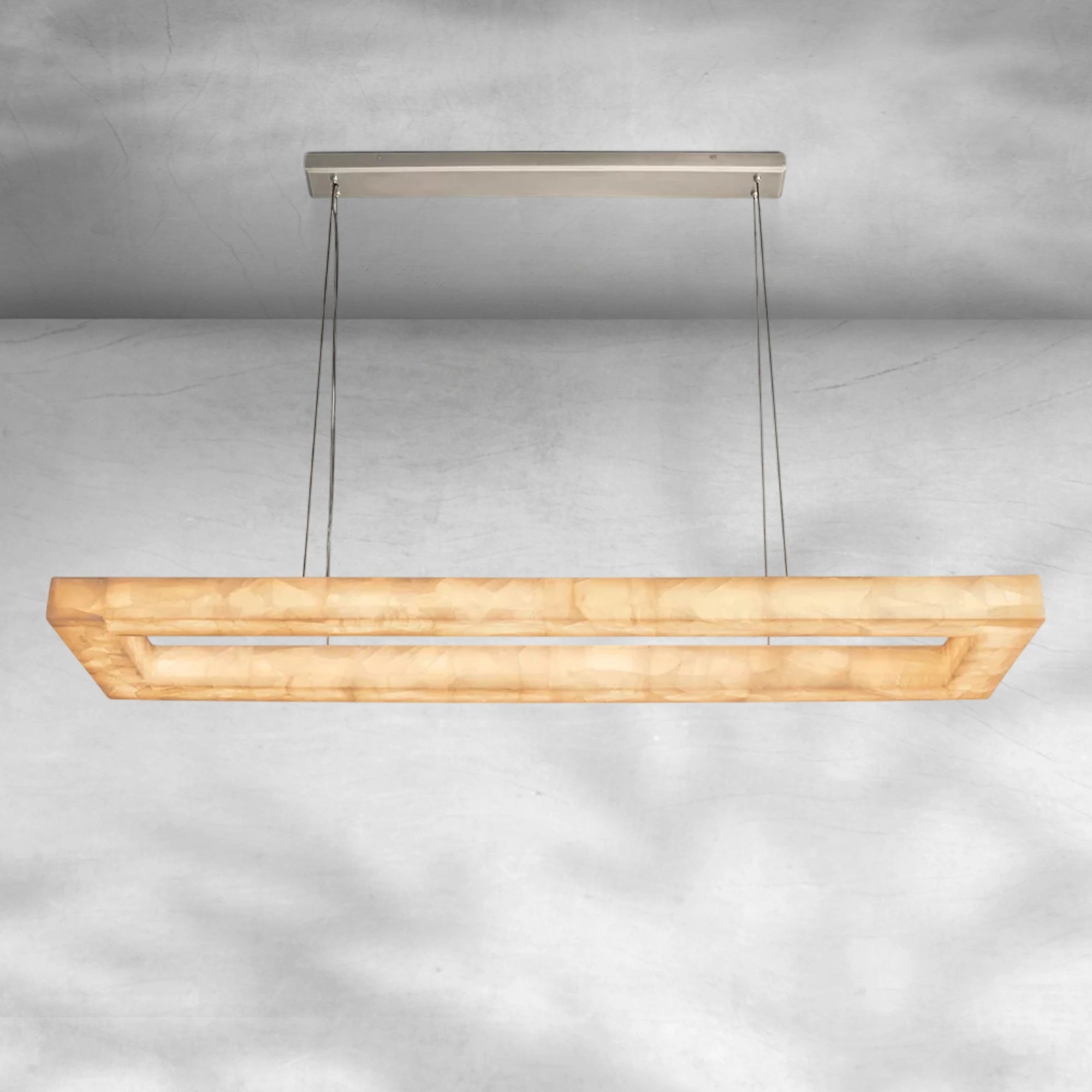 Rim Rectangular Calcite Chandelier 5472