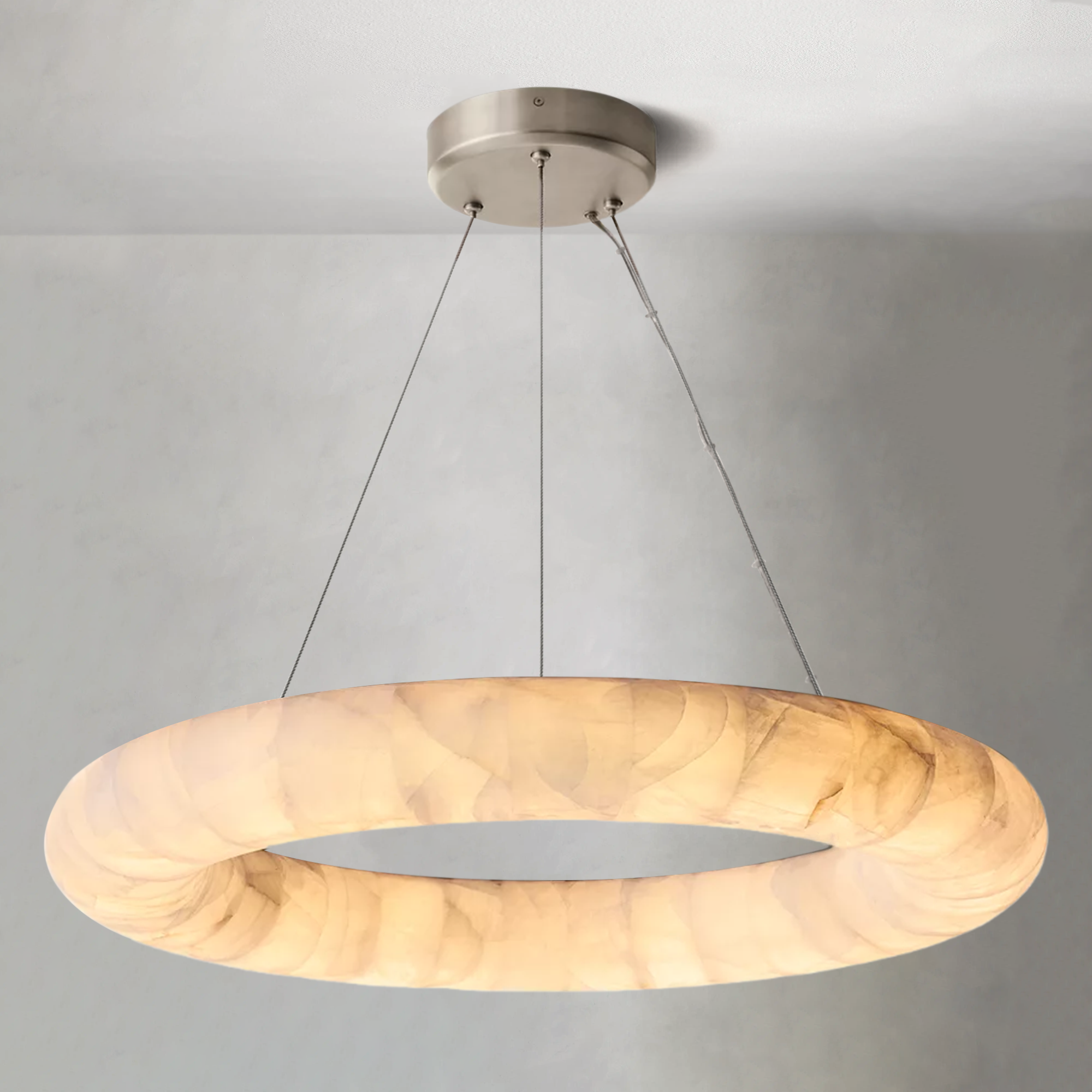 Rim Lisse Alabaster Round Chandelier 31 41 61D