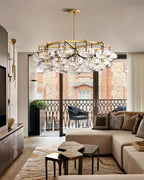 Curvette Clear Glass Round Chandelier 48