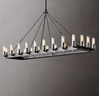 Camino Rectangular Outdoor Chandelier For Living Room