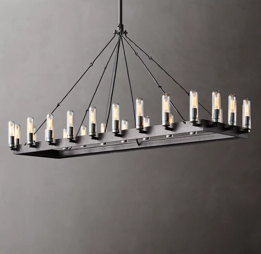 Camino Rectangular Outdoor Chandelier For Living Room