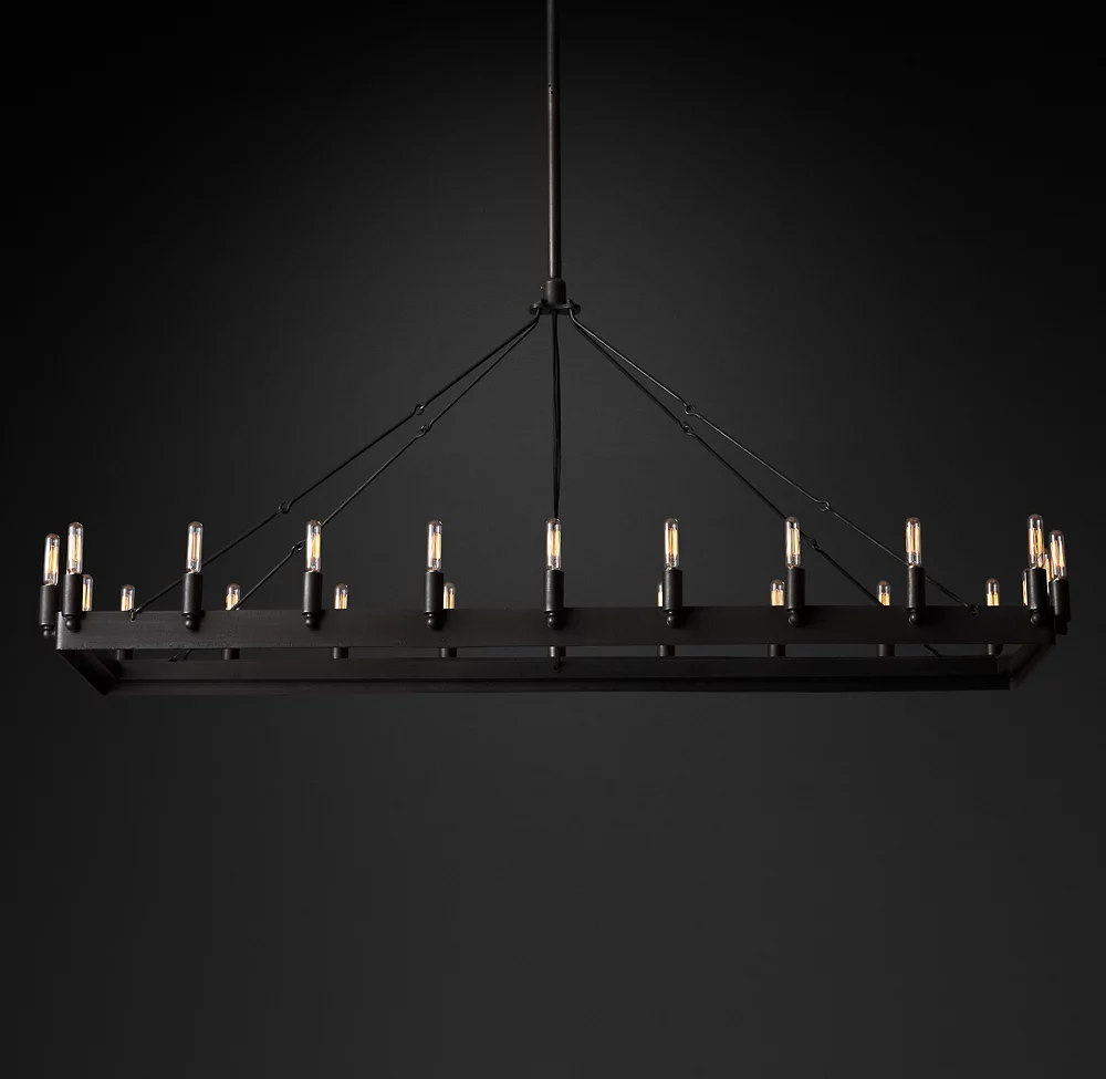 Camino Vintage Filamaent Rectangular Chandelier 52 For Living Room