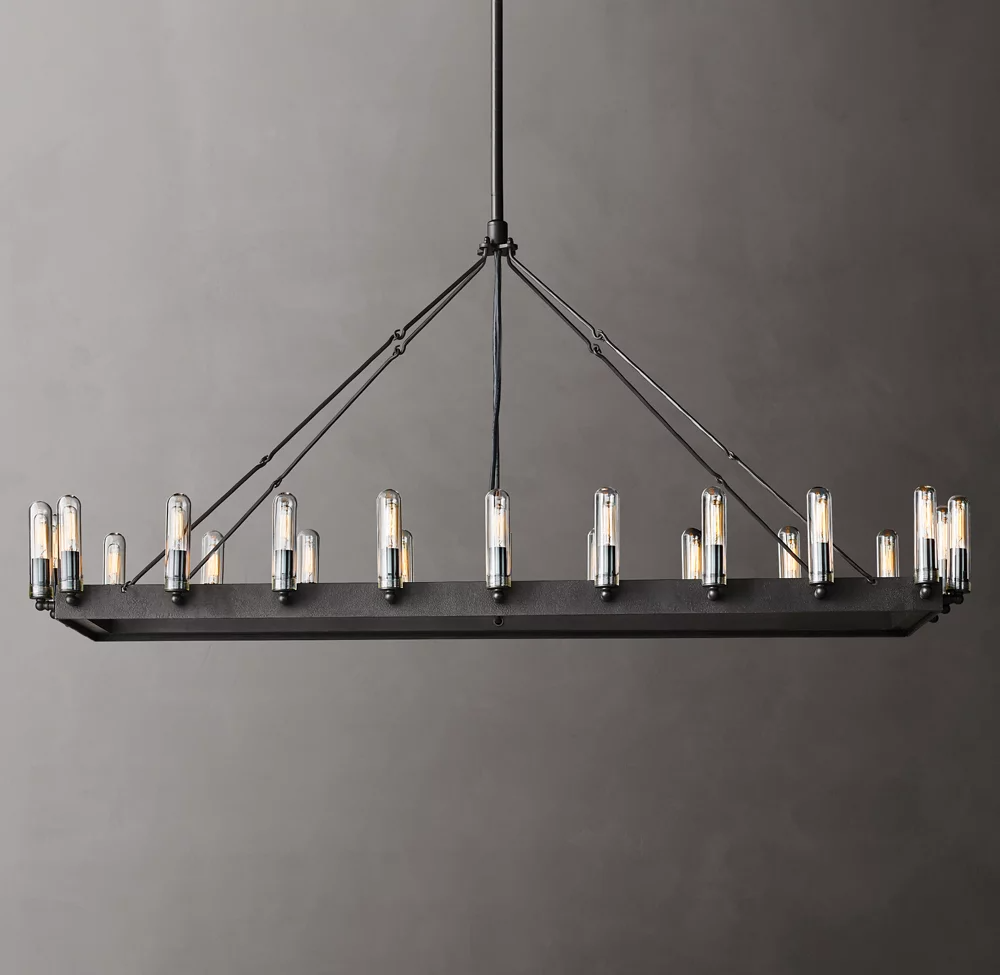 Camino Rectangular Outdoor Chandelier For Living Room