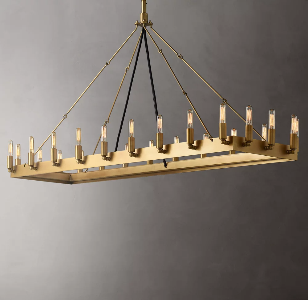 Camino Vintage Filamaent Rectangular Chandelier 52 For Living Room