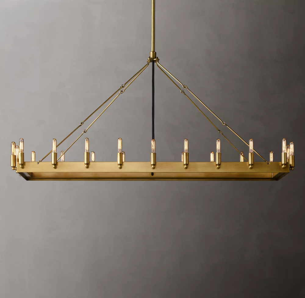 Camino Vintage Filamaent Rectangular Chandelier 52 For Living Room-konalight