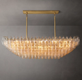 Mia Clear Glass Tiered Rectangular Chandelier For Dinning Room-konalight