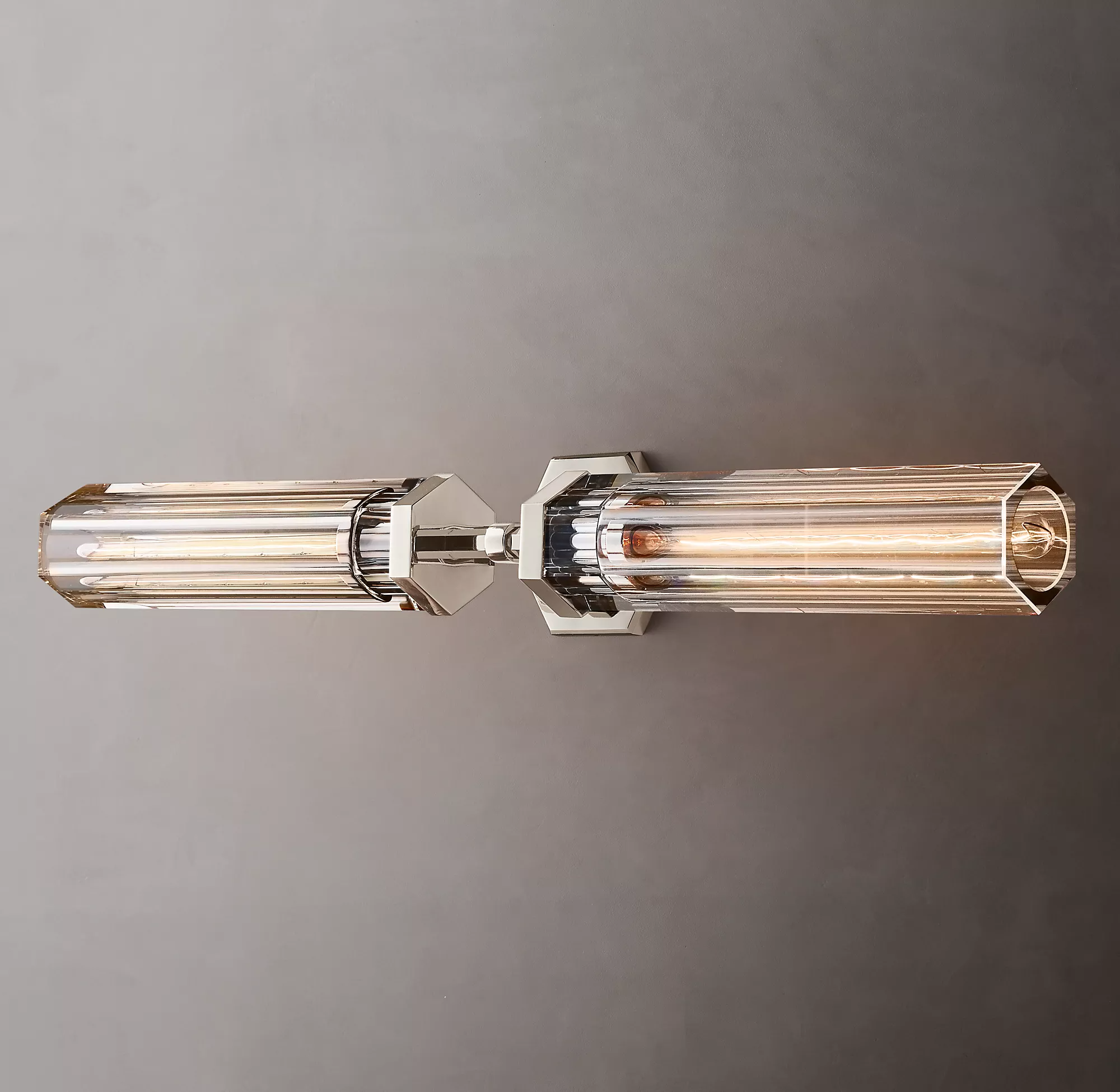 Lambeth Hexagonal Double Head Brass Wall Sconce