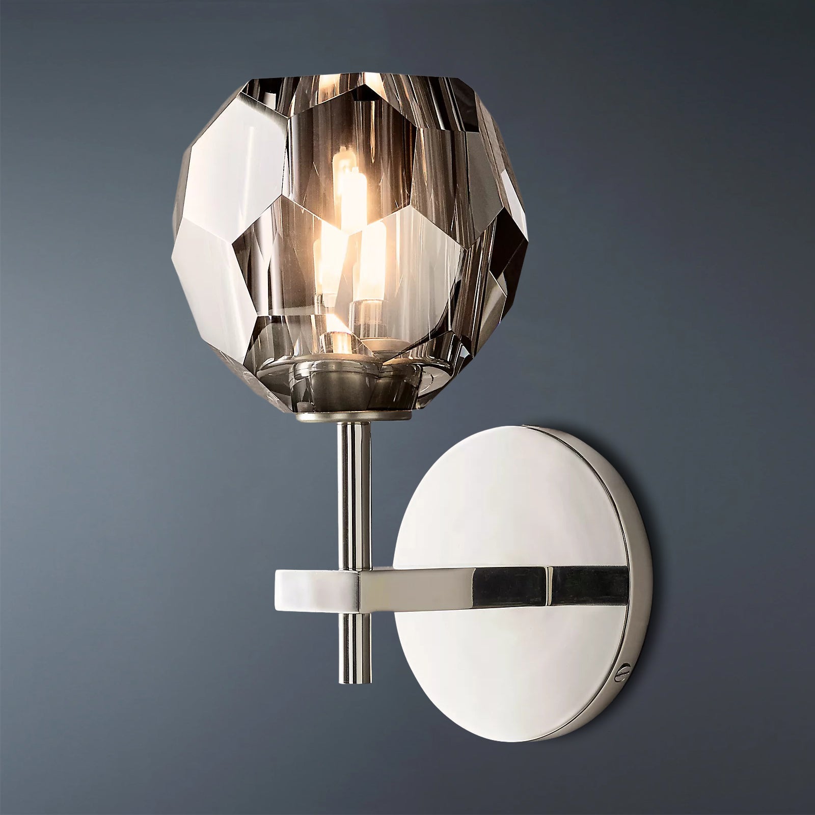 Boule De Crystal Ball Clear/Smoke Glass Wall Sconce