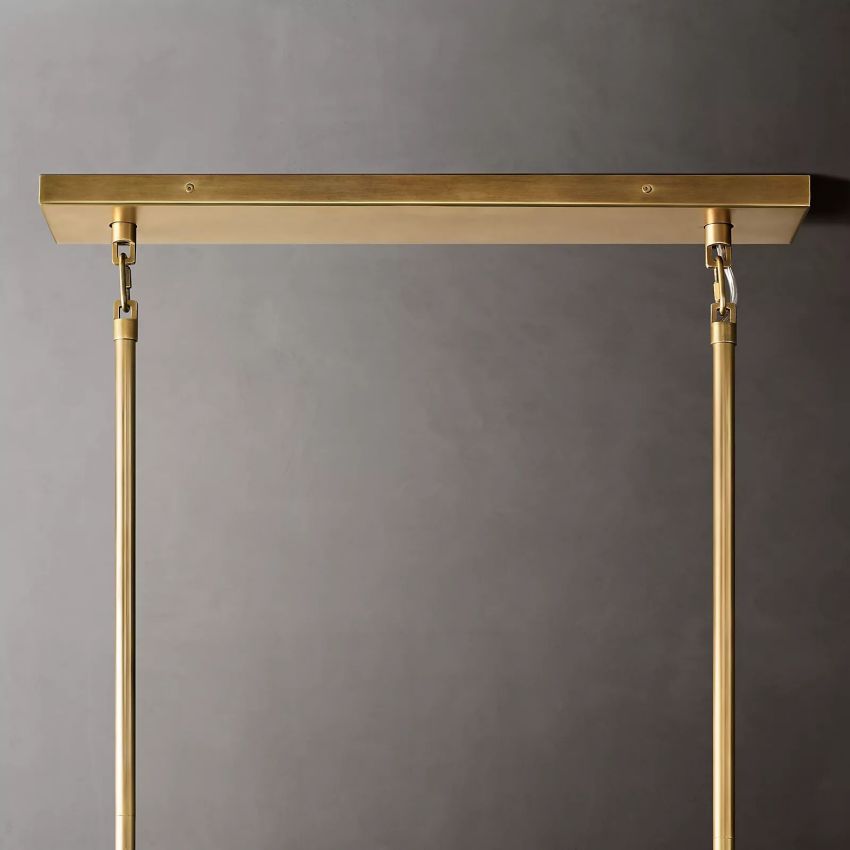 Mia Smoke Glass Tiered Rectangular  Chandelier For Dinning Room