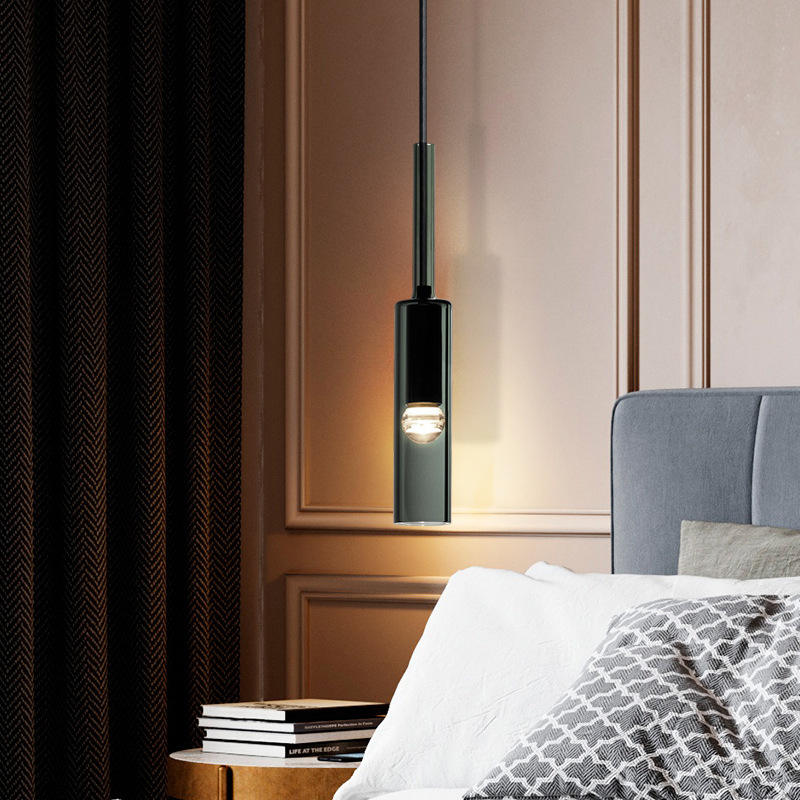 Modern Smoke Gray Cylinder Pendant Lights
