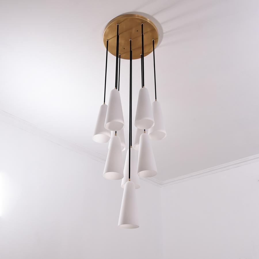 White Ceramics Round Chandelier 18