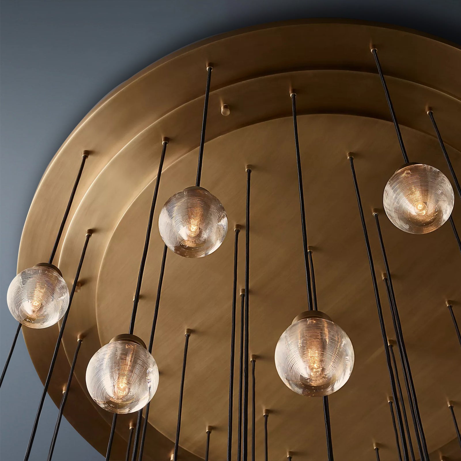 Pearl Round Chandelier Vintage Light Fixture 60