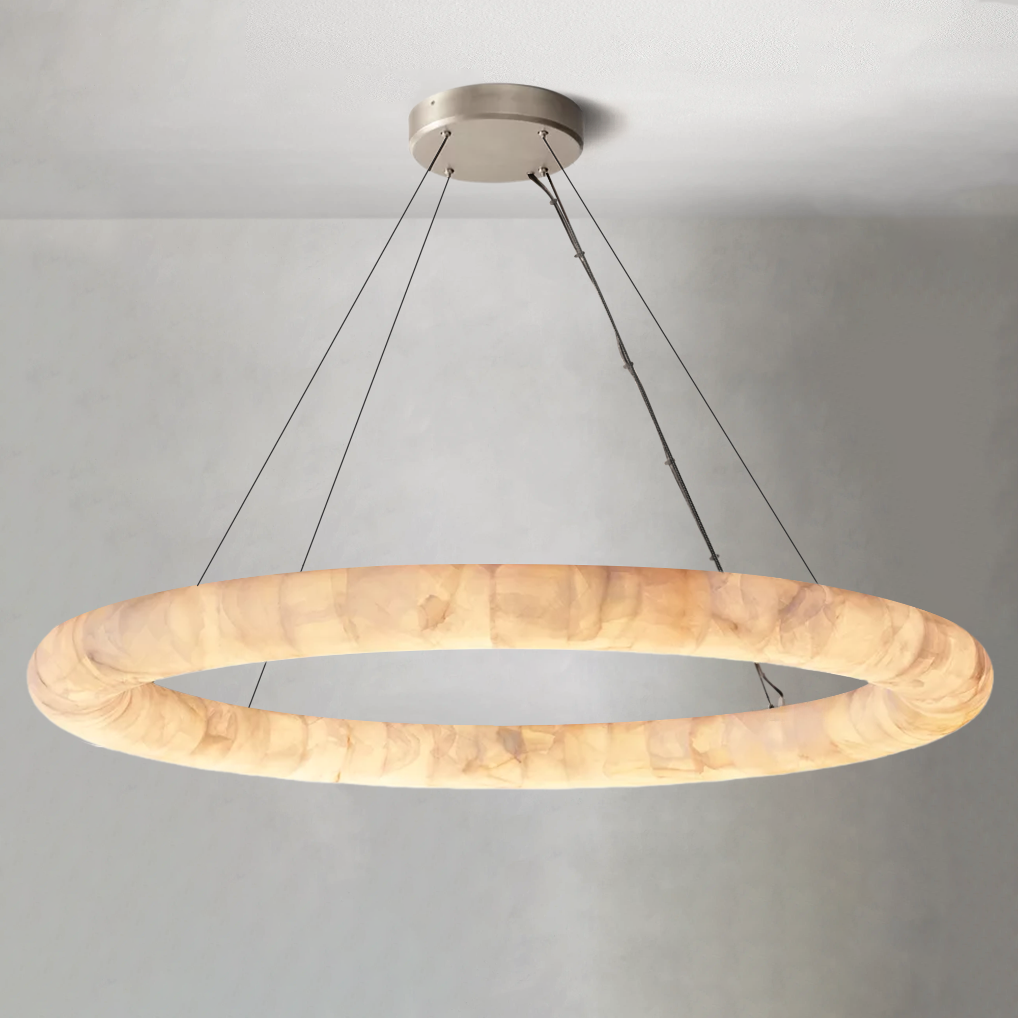 Rim Lisse Alabaster Round Chandelier 31 41 61D