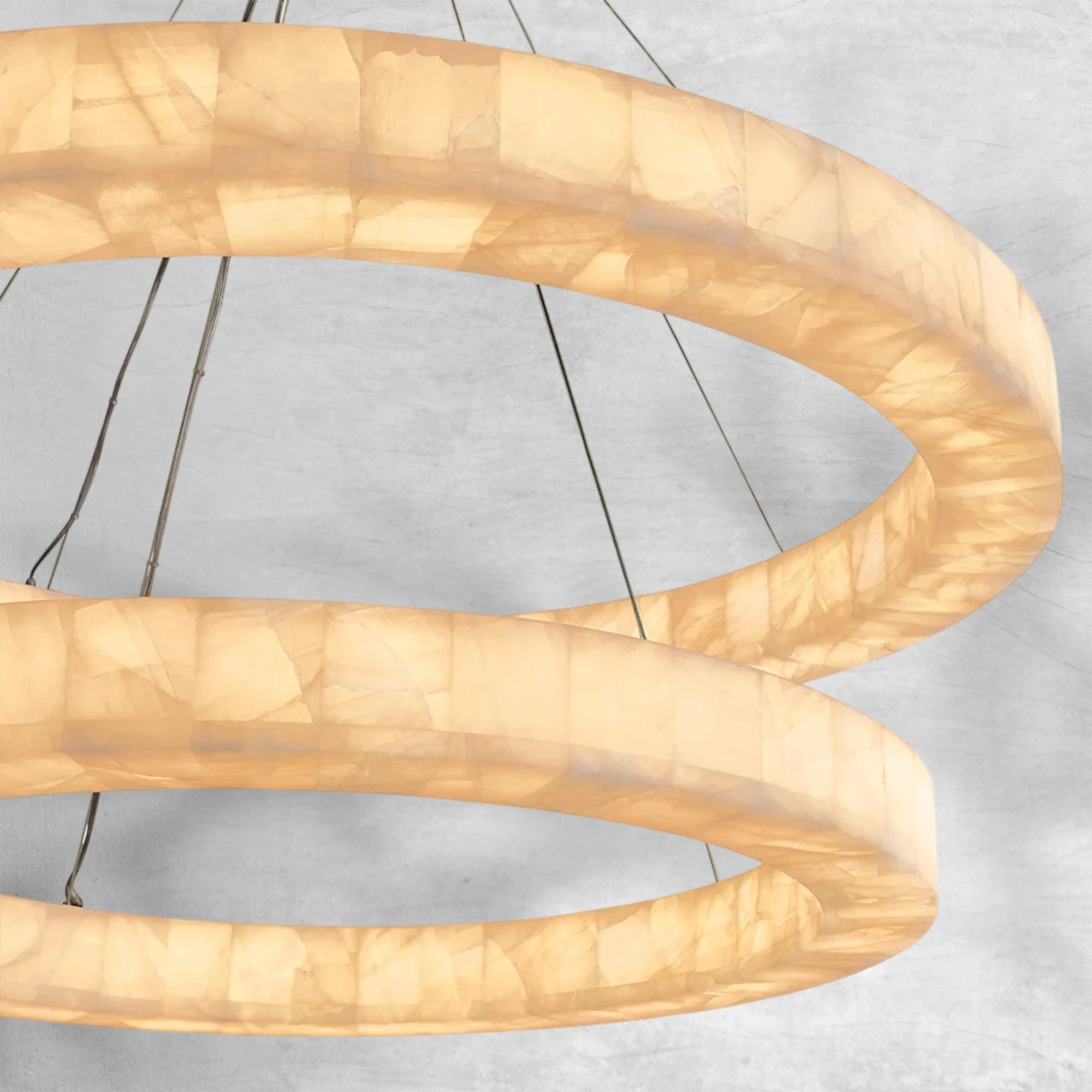 Rim 2-Tier Round Calcite Chandelier 60