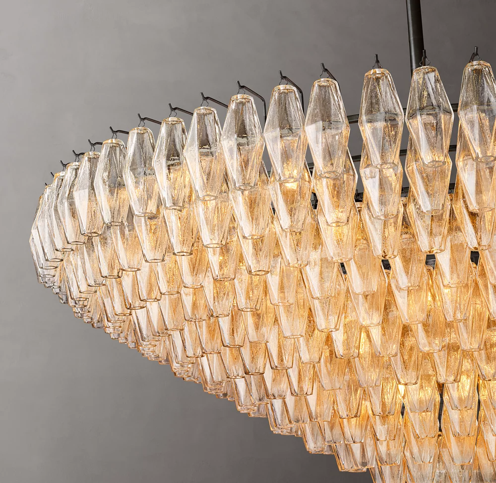 Mia Clear Glass Tiered Round Chandelier For Dinning Room